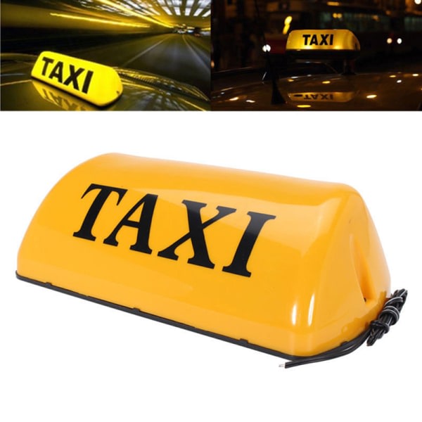 Taxiskilt Cab Tag Tag Bil 12V LED-lys Vandtæt Gul One Size
