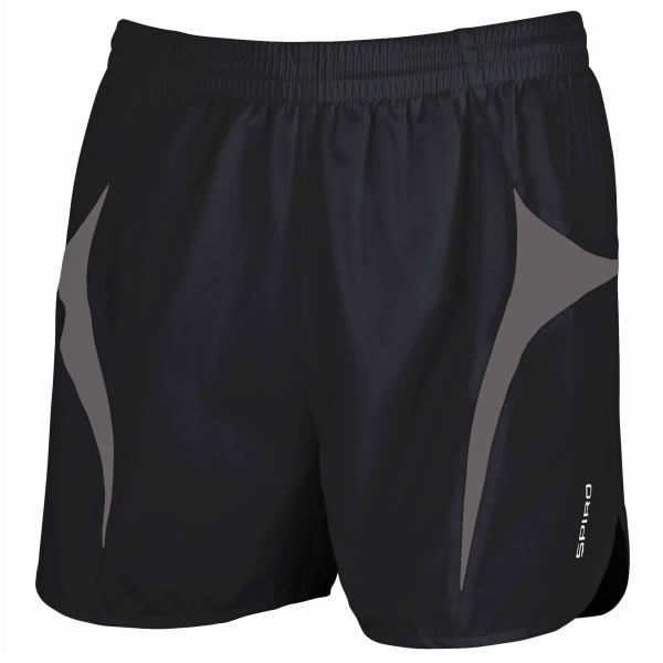 Spiro Mens Sports Micro-Lite løbeshorts 2XL Sort/Grå Black/Grey 2XL zdq