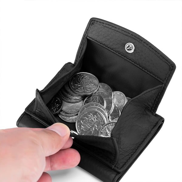 Mini plånbok plånböcker, äkta läder plånbok män kvinnor