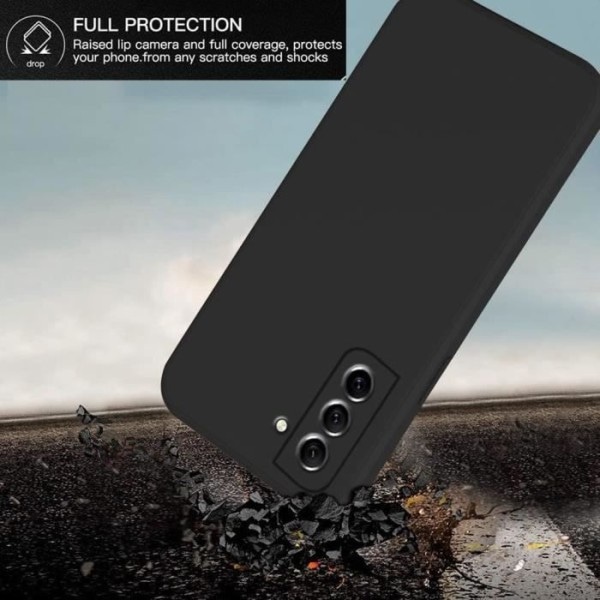 CQBB Helkroppsfodral för Samsung S21, Anti-Scratch Silikon Hybrid Protection Svart