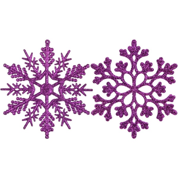 Plast Jul Glitter Snowflake Ornament Julgran CDQ