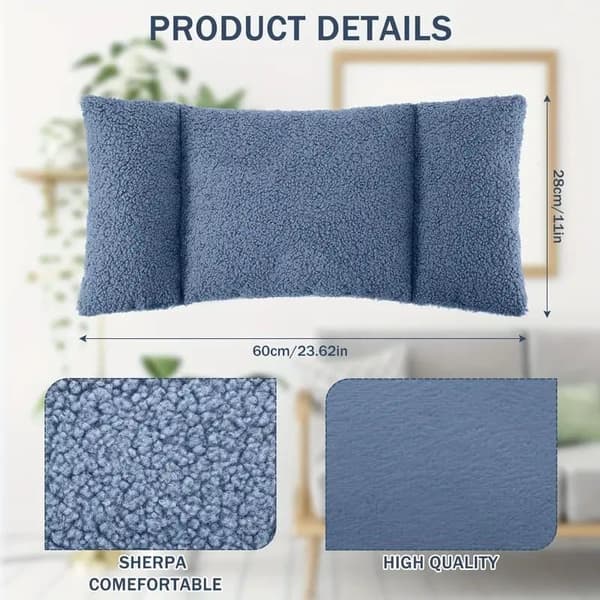 Ryggpute Lendevpute 3-trinns Justerbar for Kontorstol & Sofa Polyester Håndvaskbar Grå_TF_TF Blå 60x28cm