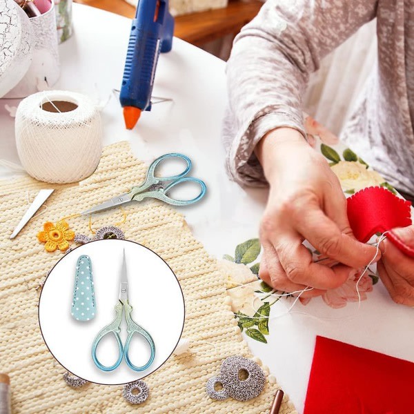 Broderisakser Små håndverkssakser i rustfritt stål for søm Trening Håndarbeid Håndverksklipp (2 stk, flerfarget) zdq