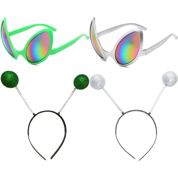 3 främmande antenne roliga pannband grønn fluga glasögon festival klänning festglasögon CDQ
