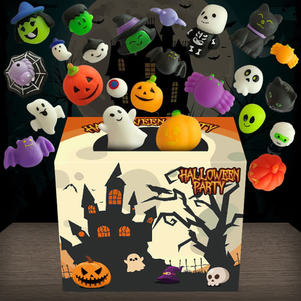 60 stk Halloween Squishy Leksaker Sett Antisensoriske leker for barn Multicolor 24Pcs