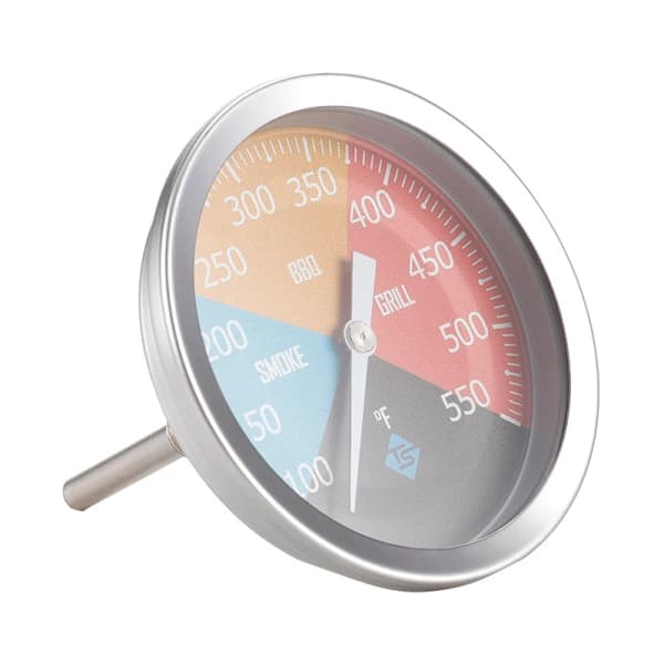 BBQ Grilltermometer Rustfritt Stål Stor Skive Temperaturmåler for Røykerovn Kullgrill 100 til 550°F