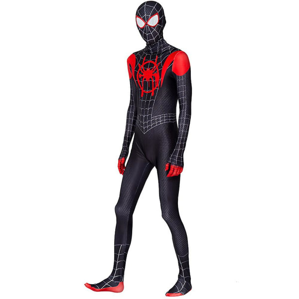 Miles Spider-man 3d Zentai helkroppsdräkt Spandex kostym Superhjälte Jumpsuit för män Halloween Cosplay Party Dress Up 170