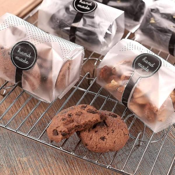 100-pack kakpåsar klara plastgodispåsar Godispåsar för minilimpa, buntkaka, varm kakao - Perfekt