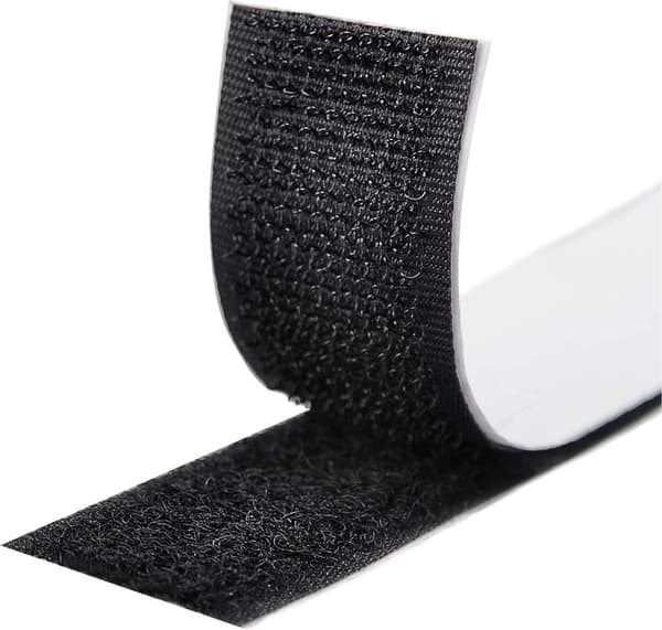Self-adhesive Velcro tape - 10 m x 2 cm - Black - Extra strong - High-strength double-sided adhesive - For fastening