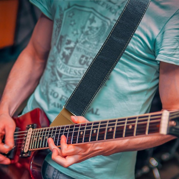 Gitarreim i bomull og lin: 145 cm justerbar gitarreim Akustisk gitar skulderreim Mandolinreim Tilbehør Blue