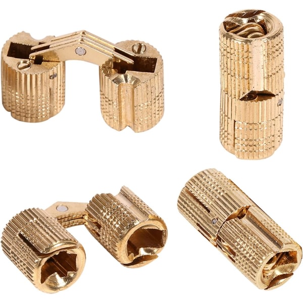 CDQ 4 st/pack Mässing gömt gångjärn osynligt fatgångjärn för gör-det-själv smyckeskrin Craft guld (12 mm)