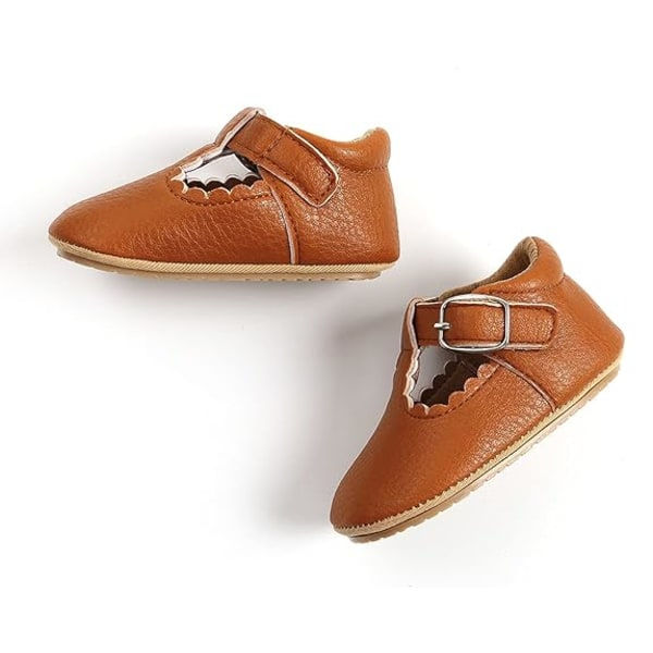 Khaki Baby Girl Mary Jane Princess Shoes Baby Halkfritt först