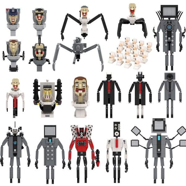 Gamer Skibidi Toalett Actionfigur Byggklossleker TV Man Scientist 163Pcs