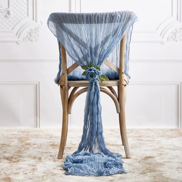 Ostduk bordslöpare, bordslöpare för evenemang, bröllopsdekoration, jul, beige, 90×300CM, rökblå Blue