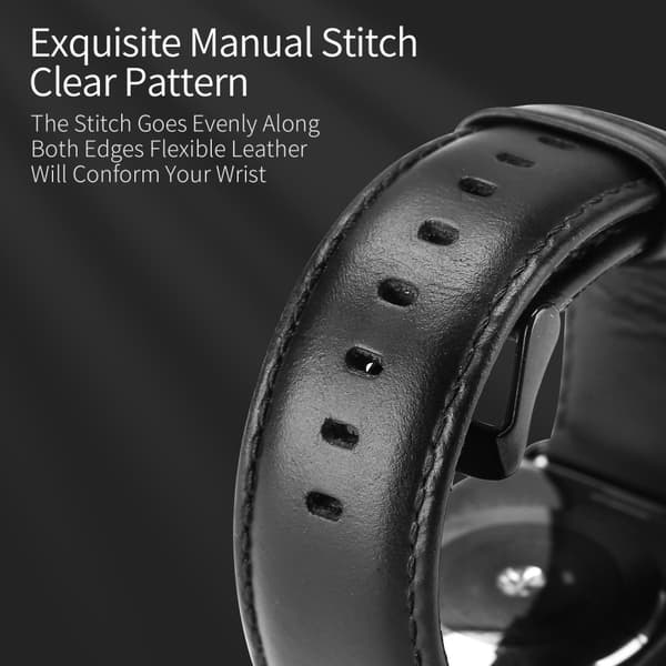 Apple Watch 42/44/45/49 mm Urrem Ægte Læder Sort_tfrf 46