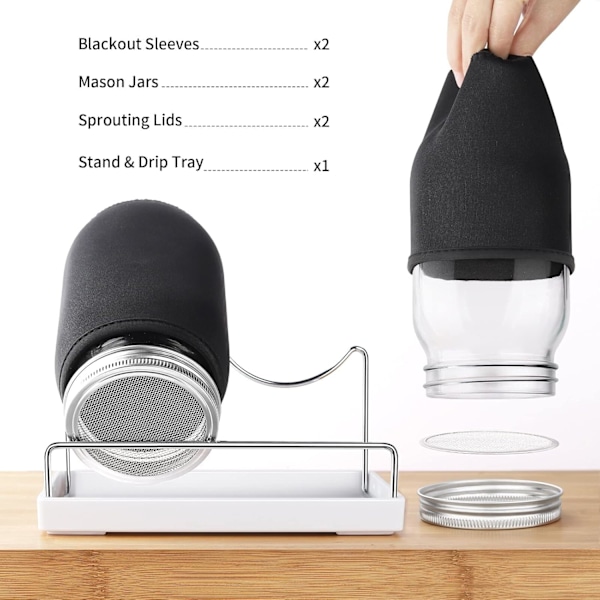 Breda Mun Quart Spireglas, Spirelåg i Rustfrit Stål for Minimalistisk Design, Spire Dig til Sundhed med Lethed (Komplet Spirekit,