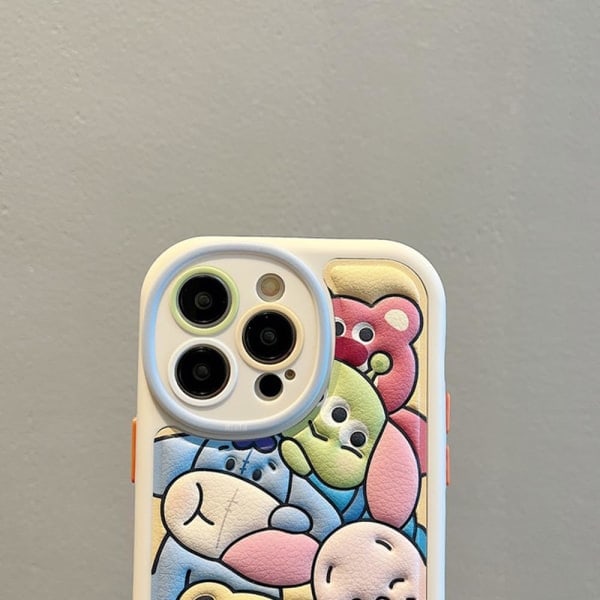 IC Kompatibel med iPhone 12 Pro Sött Skal, Kawaii Mobilskal TPU Läder Phone Zoo Präglat Tecknat Skal för iPhone 12 Pro