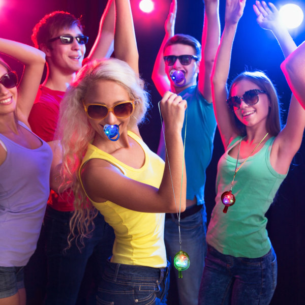 24 stk. Glow in the Dark festartikler, inkl. 12 stk. LED-brune 12 stk.
