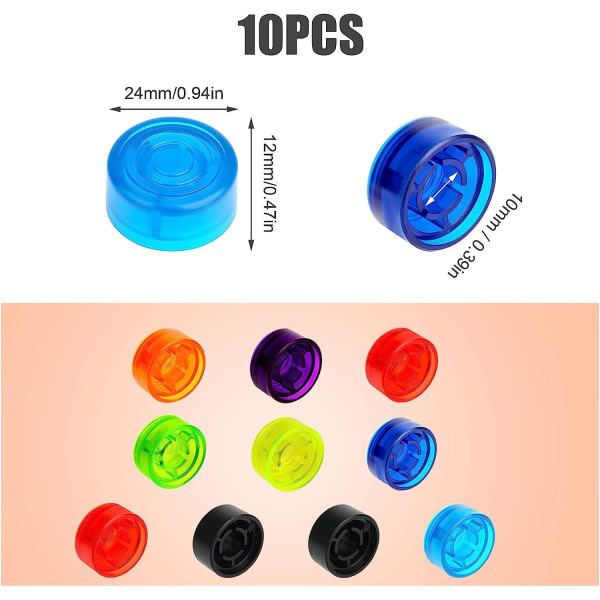 10-pak gitareffekter Pedal Top Covers, gitarr beskyttelseshætter (8 farver)
