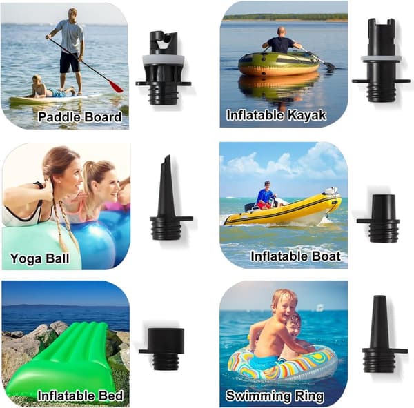 SUP-pumpun sovitinsarja, 1 ilmaletku + 6 suutinta, irrotettava SUP-pumpun liitin