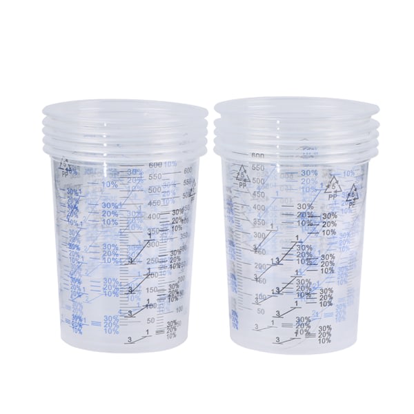 10st 600ml Plastfärgblandningsbägare Blandande gryta Färgblandning Ca one size