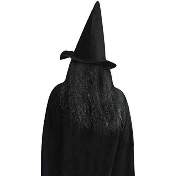 CDQ Gammal kvinna häxa mask Halloween skrämmande kostym skrämmande del cosplay dekoration tillbehör