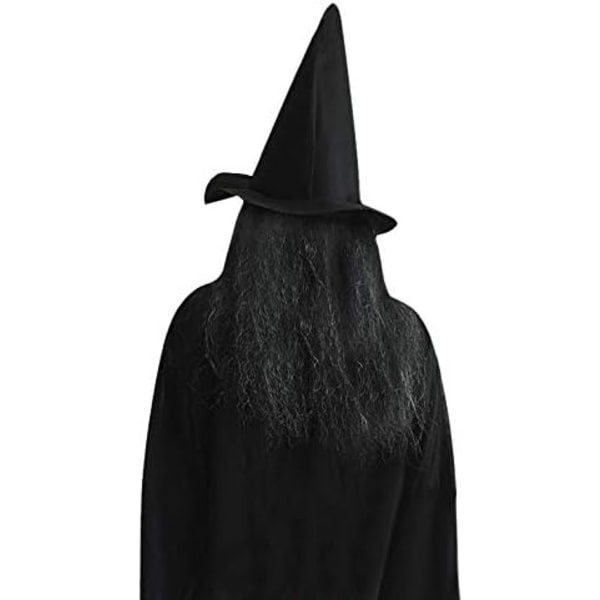 CDQ Gammal kvinna häxa mask Halloween skrämmande kostym skrämmande part cosplay dekoration tillbehör