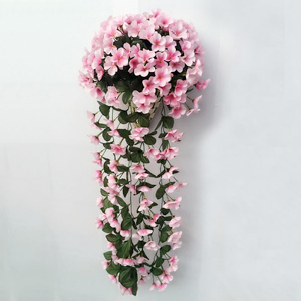 Levande konstgjord hängande orkidébukett Siden Lång hängande buske Blommor Slinga Bröllopsfest Heminredning Pink