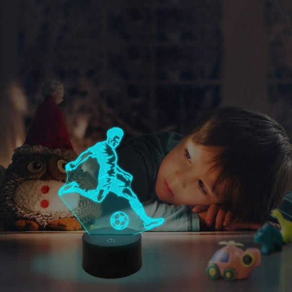 Fotball 3D nattlampe, FULLOSUN Fotballhologram Illusion LED