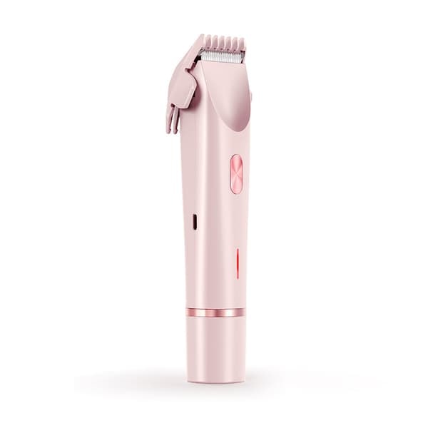 2-i-1 Bikini Trimmer Elektrisk Barbermaskine til Kvinder, Vandtæt, Hårfjerning til Barbering af Ben, Arme, Armhuler, Ansigte, Pink, Dobbelthoved, Type-C pink