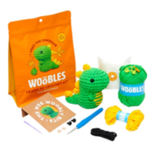 Woobles Startpakke til Hækling i Simple Pea Garn, som Set på Shark Tank Pingvin dinosaur