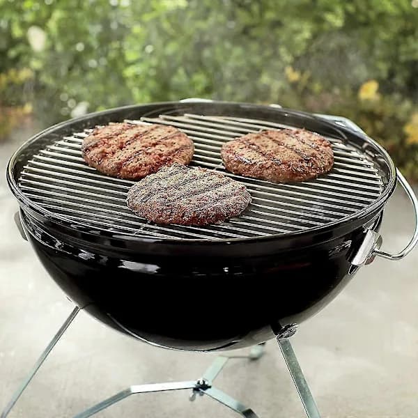 Kulgrillrist i rustfrit stål til kuglegrill, rund erstatningsrist til havegrill og camping, sølv 35 cm