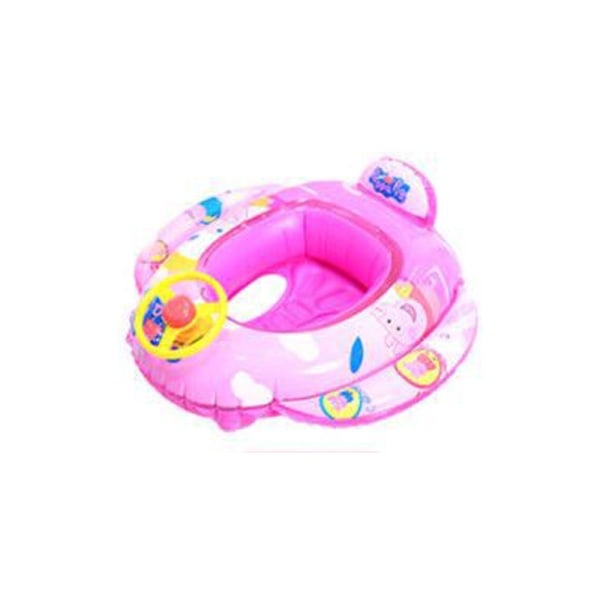CDQ Baby Uppblåsbar Pool Float Ring med ratthorn för