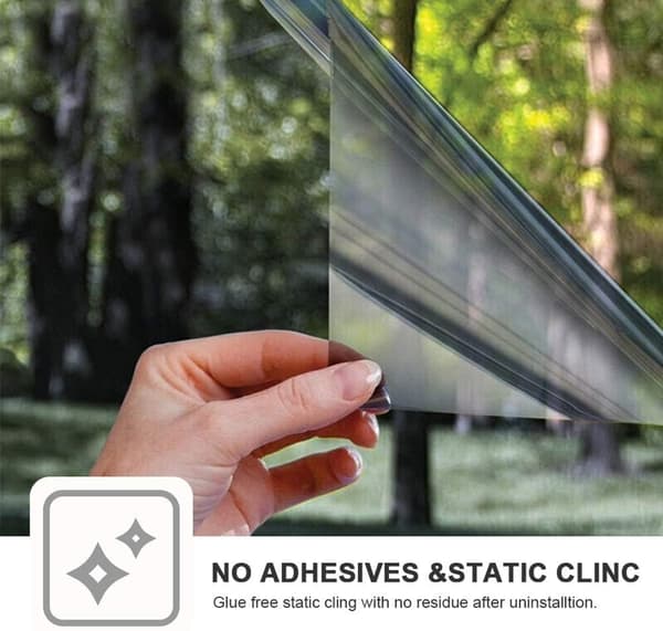 Window film, privacy screen for glass windows, bubble-free self-adhesive