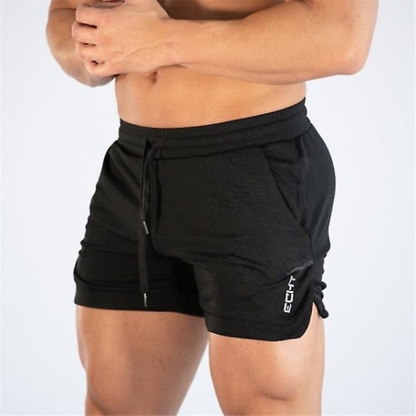 2022 M-3XL Running Fitness Shorts för män Black XXL zdq