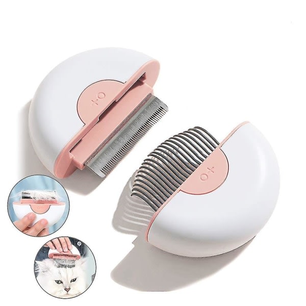 CDQ Cat Shedding Brush Massage Shell Comb Sæt, Cat Shedding Borste for