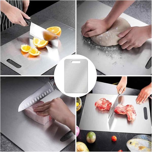 Stainless Steel Cutting Board - Double-Sided Thickened - Advanced Hygiene, High Quality, Antibacterial - 46*30*0.1 cm