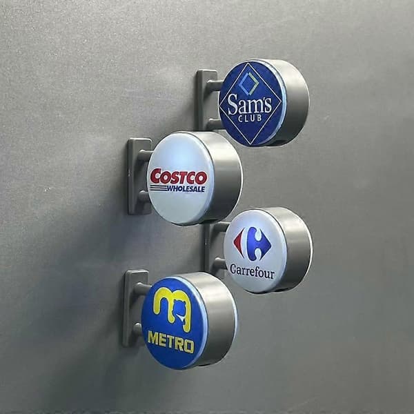 3D Kylskåpsmagnet Ljusskylt Plast Dekorativ Kylskåpsdekal för Hem Kök Blå Vit Batteriversion A Battery version  A