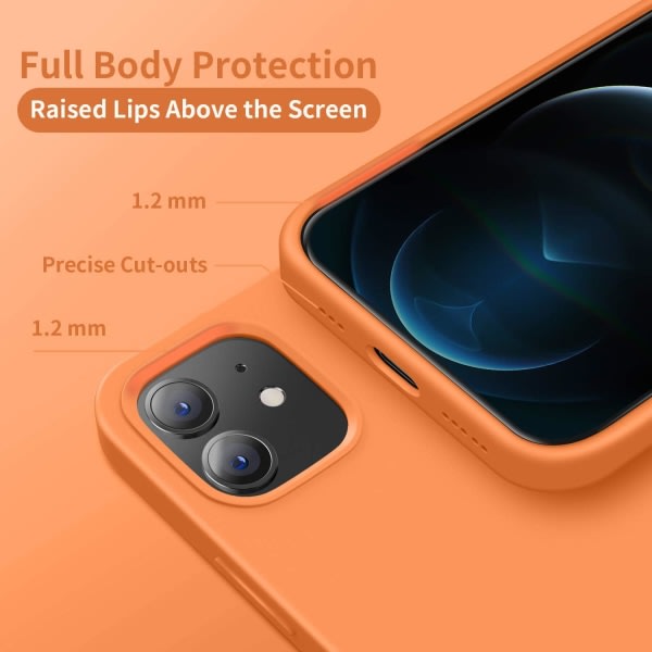 Designad för iPhone 12- case, Designad för iPhone 12 Pro case, Silikon Stötsäker phone case med [mjukt anti-scratch mikrofiberfoder] 6,1 tum, svart