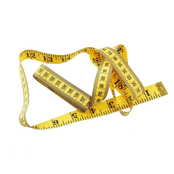 CDQ 3 st 300 cm / 1,8 cm dubbelskaligt mjukt måttband för sömnad av skräddartygslinjal (3M / 10 fot gul)