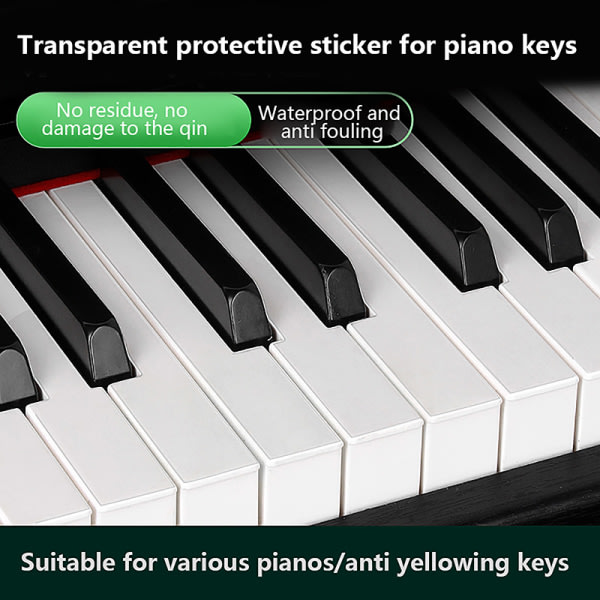 CDQ Pianoklistermärken on tangenter Transparenta klaviaturklistermärken