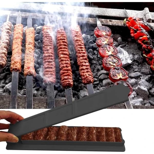 Kebab Maker Presse Manuel Grill Spyd Form til BBQ Camping og Havefester 28 cm