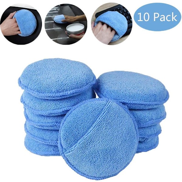 10 st 5\" Mikrofiber Bilvax Applikator Pads Kit, Mjukt Skum