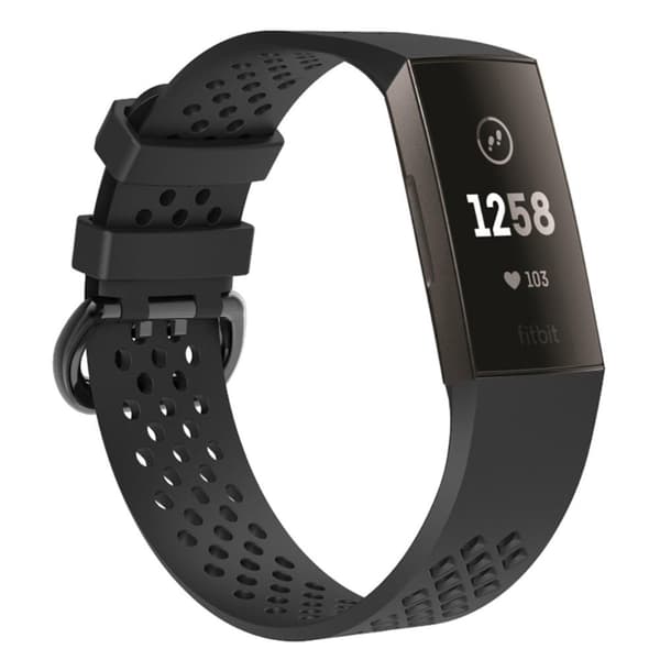 Hollow Silicone Bracelet Fitbit Charge 4/3 (L) Black