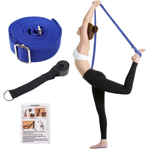 CDQ Dörrflexibilitet og sträckende benrem - Perfekt for Balett Cheer Dans Gymnastik eller hvilken sport som helst (mörkblå) blue