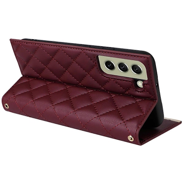 Nahkakotelo imukupilla ja 3 korttipaikalla Samsung Galaxy S21 FE 5G [HK] Style C -puhelimelle Style C Multicolor