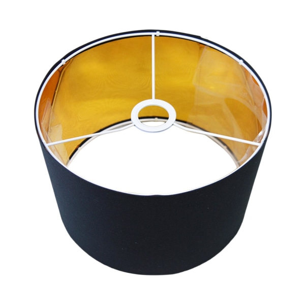 Enkel stofskærm Clip On Drum Lampskærm til spisestuen Sort 300mm x 200mm