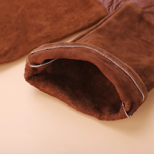 (Yellow/M size pair) Long Leather Gardening Gloves