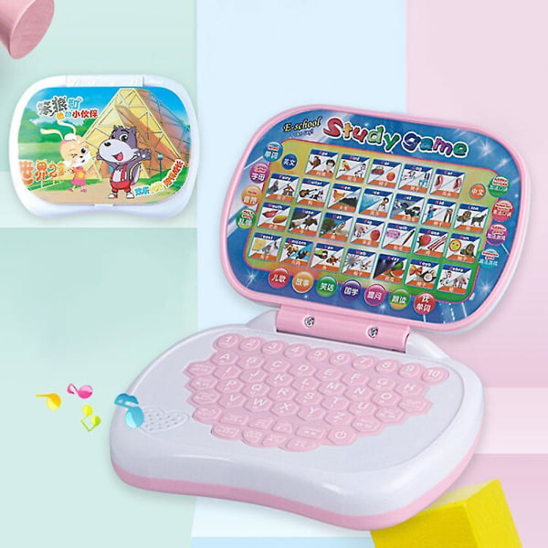 Tietokone Kannettava Tabletti Lapset Lapset Opetuslelut Piirretty Oppimiskone Lelu