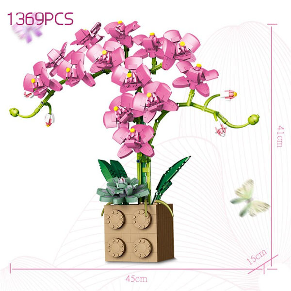 Moc Bukett Orkidé blockblomma Sukkulenter Byggklossar i krukor LÄMPLIG för 10311 Romantisk kit Montering Byggleksak flickpresent utan låda without box8